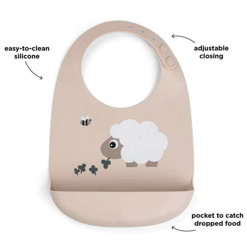 Silikon-Lätzchen "Sheepy - sand"