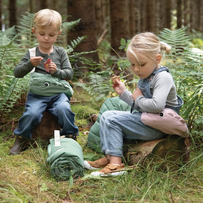 Gesteppte Kinder-Umhängetasche "Croco / Green"
