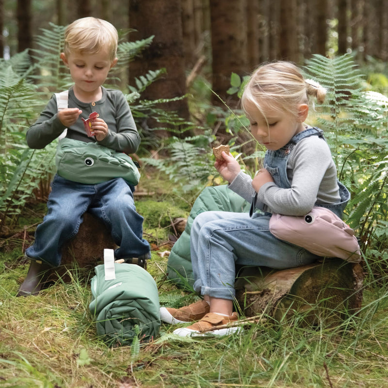 Gesteppte Kinder-Umhängetasche "Croco / Green"