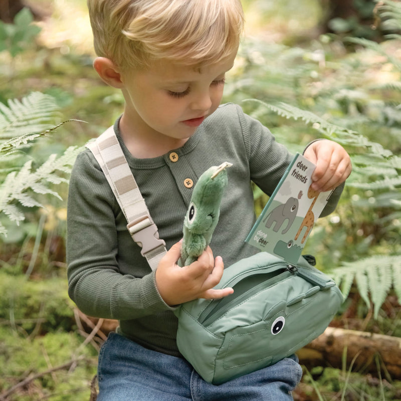 Gesteppte Kinder-Umhängetasche "Croco / Green"