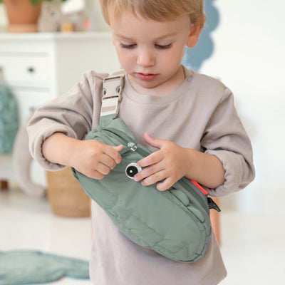 Gesteppte Kinder-Umhängetasche "Croco / Green"
