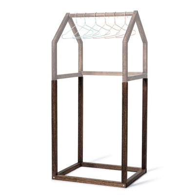 Kleidergarderobe Unterteil , inkl. 10 Bügeln - dunkles Holz