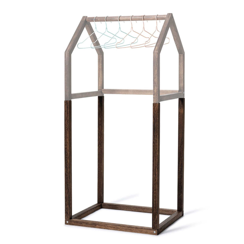 Kleidergarderobe Unterteil , inkl. 10 Bügeln - dunkles Holz