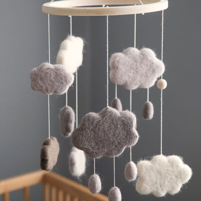 Filz-Babymobile "Clouds Warm Grey"