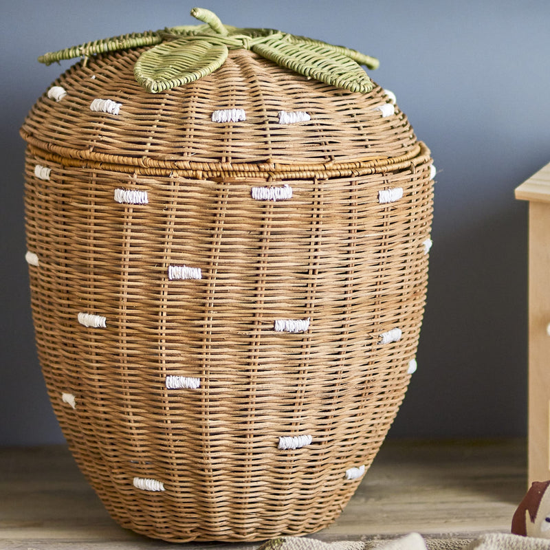 Korb mit Deckel "Pelino Braun" Rattan