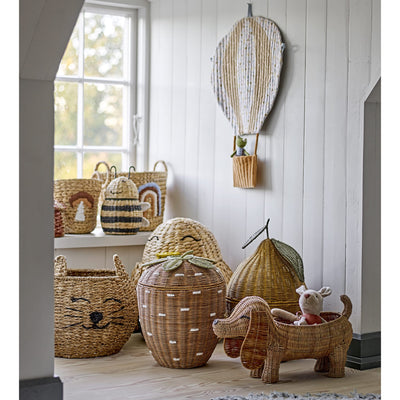 Korb mit Deckel "Pelino Braun" Rattan