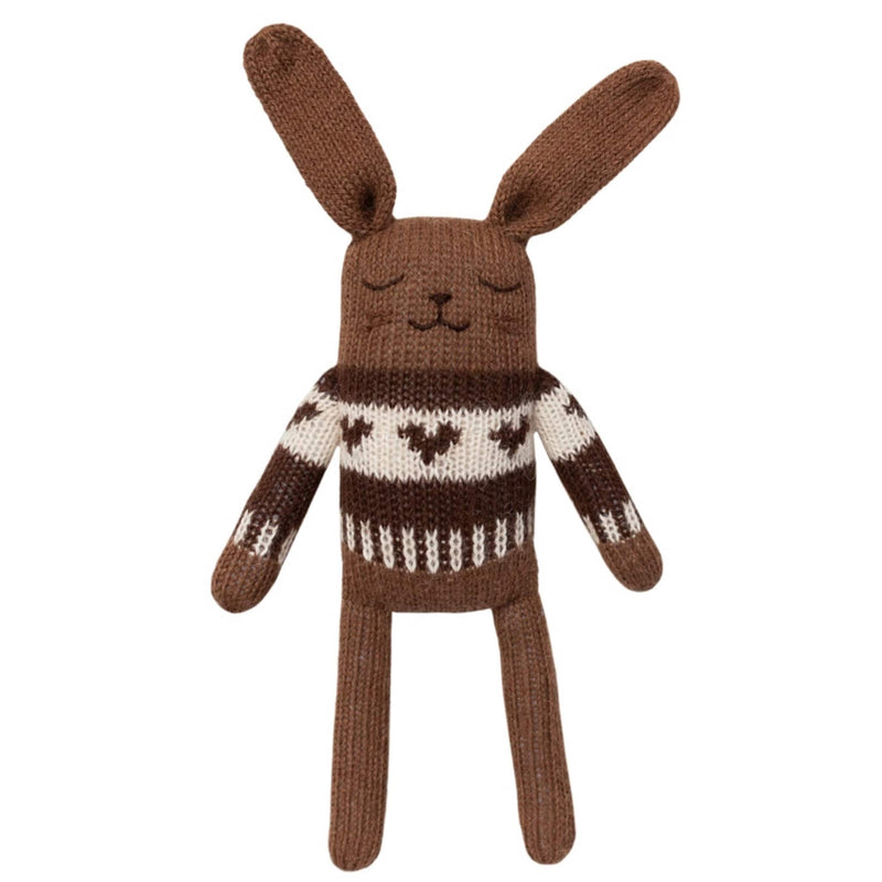Kuscheltier “Bunny Dark Mocha Jaquard Sweater"