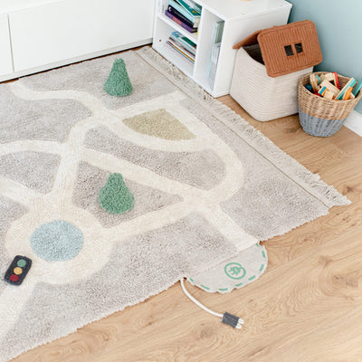 Waschbarer Baumwollteppich Spielteppich “Eco-City” 120 x 170 cm