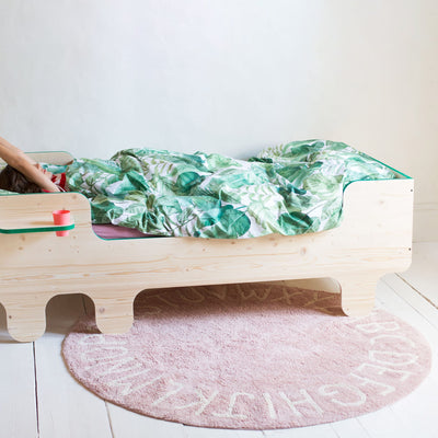 Waschbarer Baumwollteppich rund “ABC Vintage Nude-Natural” 150 cm