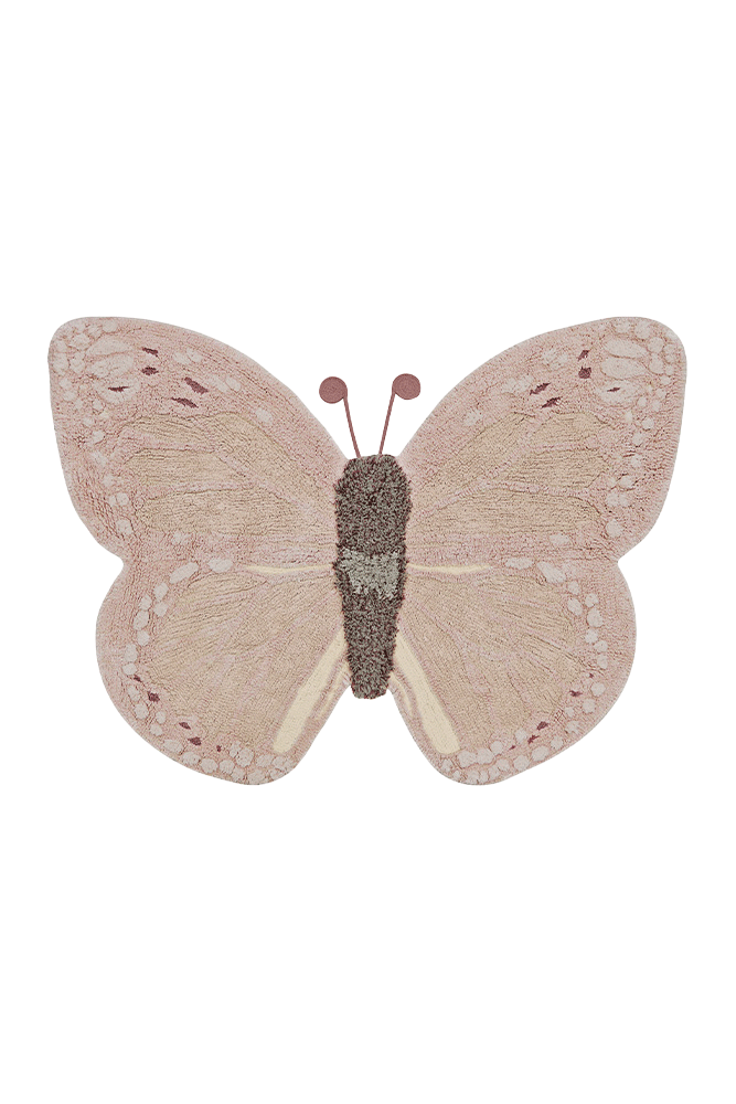 Waschbarer Baumwollteppich "Butterfly" 90 x 120cm