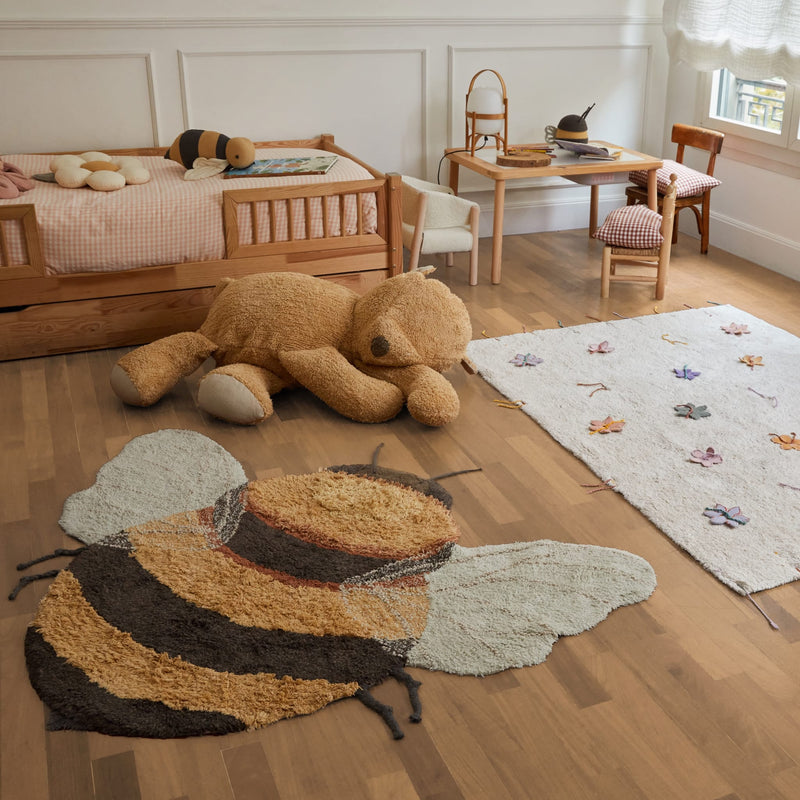 Waschbarer Baumwollteppich "Wildflowers” 120 x 160 cm