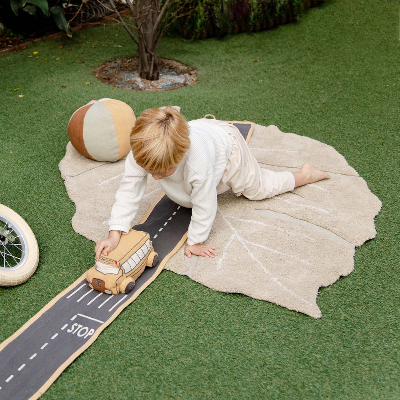 Waschbarer Baumwollteppich Blatt “Monstera Natural” 120 x 180 cm