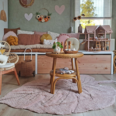 Waschbarer Baumwollteppich Blatt “Monstera Vintage Nude” 120 x 180 cm