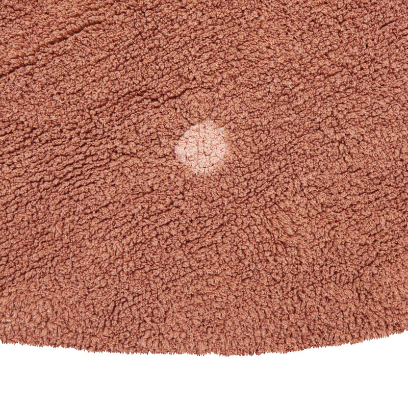 Waschbarer Baumwollteppich “Dot Chestnut” Ø 140 cm