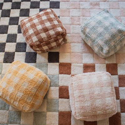 Waschbarer Kinderteppich aus Baumwolle “Kitchen Tiles Rose” 120 x 160 cm