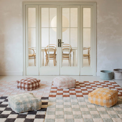 Waschbarer Kinderteppich aus Baumwolle “Kitchen Tiles Blue Sage” 120 x 160 cm