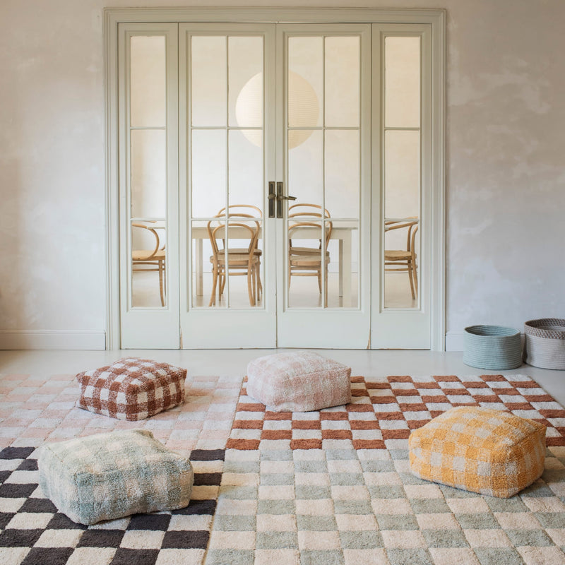 Waschbarer Kinderteppich aus Baumwolle “Kitchen Tiles Blue Sage” 120 x 160 cm