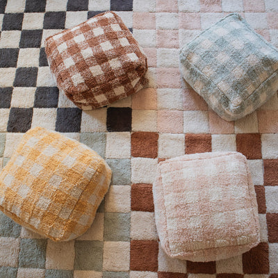 Waschbarer Kinderteppich aus Baumwolle “Kitchen Tiles Blue Sage” 120 x 160 cm