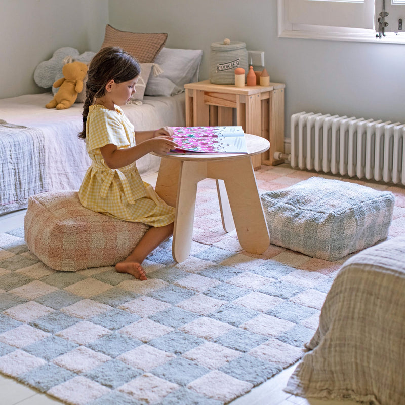 Waschbarer Kinderteppich aus Baumwolle “Kitchen Tiles Blue Sage” 120 x 160 cm