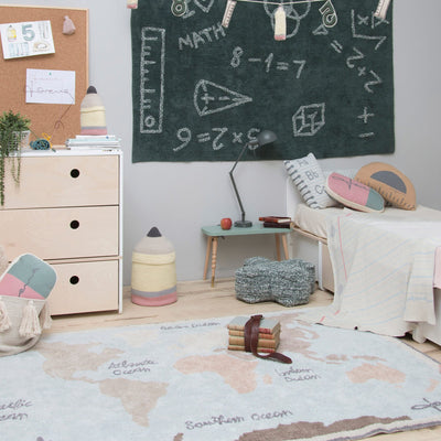 Waschbarer Baumwollteppich “Vintage Map” 140 x 200 cm