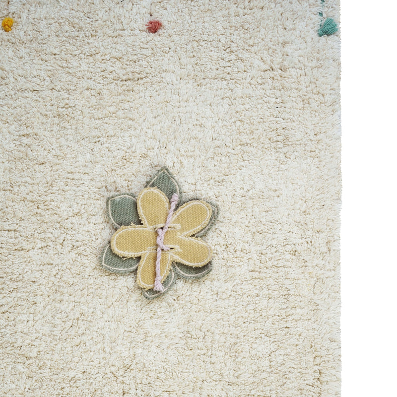 Waschbarer Baumwollteppich "Wildflowers” 120 x 160 cm