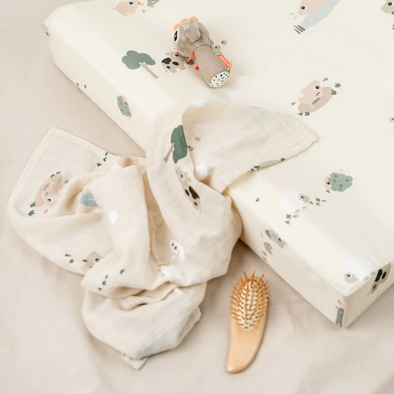 Wickelauflage "Tiny Farm - Sand"