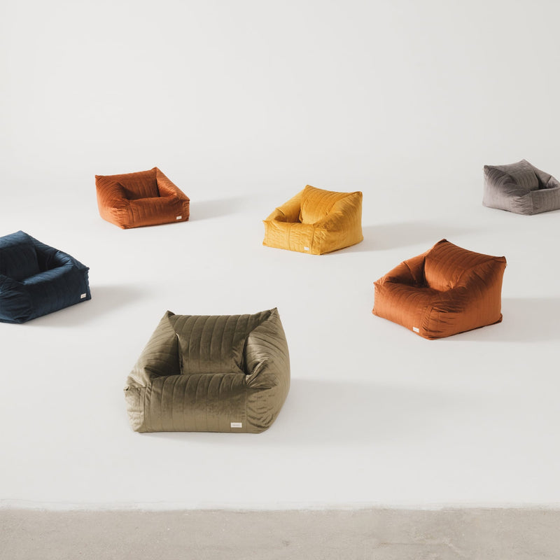 Sitzsack Sessel “Chelsea - Velvet Olive Green”