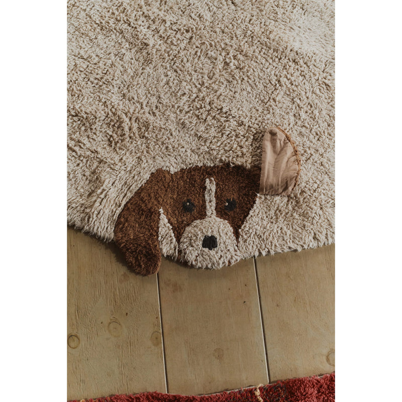 Handgefertigter runder Kinderteppich "Dogs" Ø 140 cm