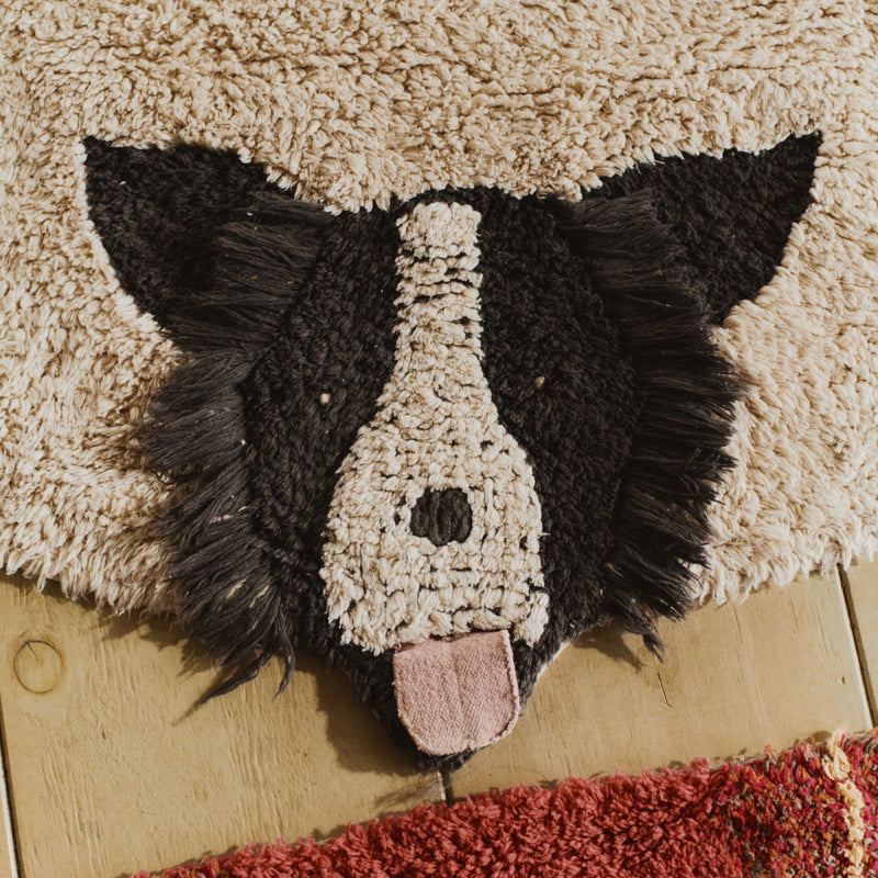 Handgefertigter runder Kinderteppich "Dogs" Ø 140 cm