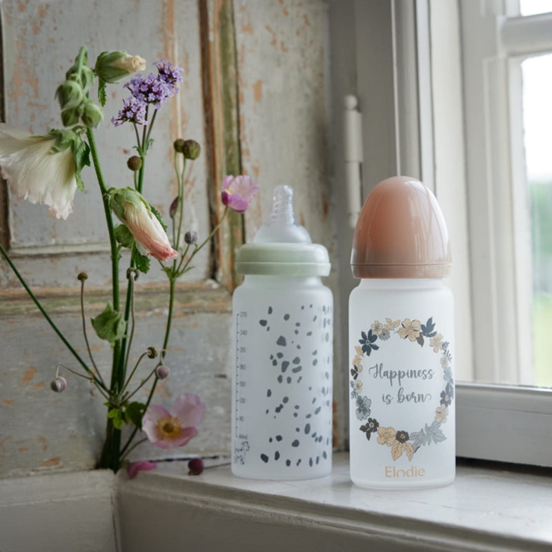 Babyflasche aus Glas "Dalmatian Dots"