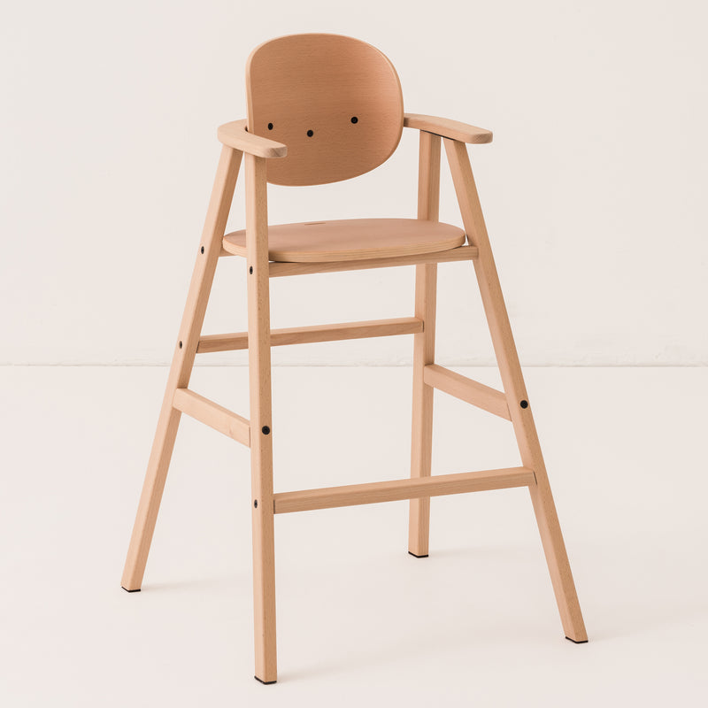 Mitwachsender Hochstuhl mit Tablett und Kissen "Growing Green / natural honey sweet dots"