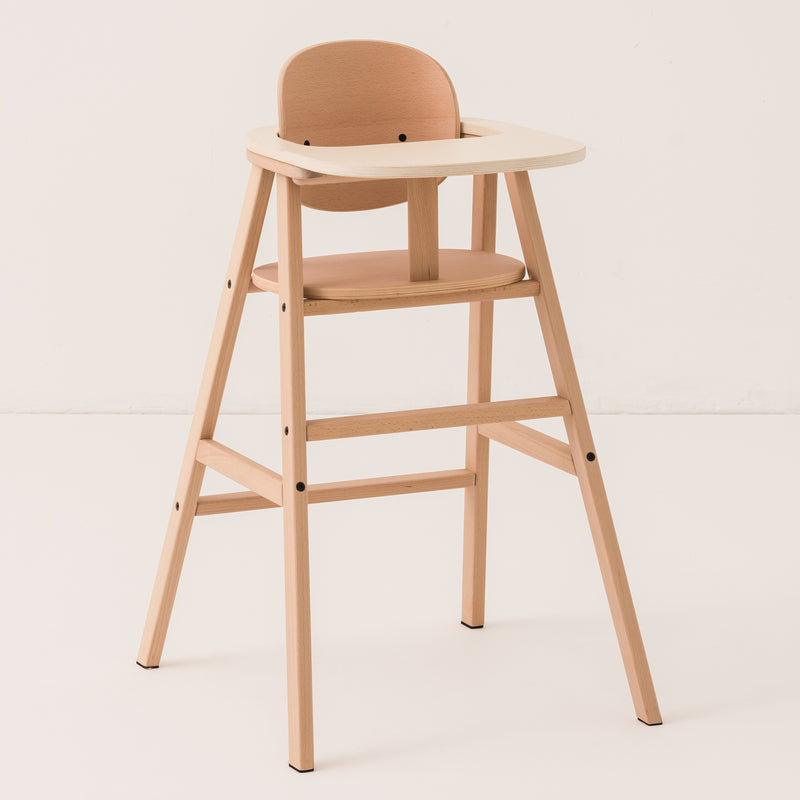 Mitwachsender Hochstuhl mit Tablett und Kissen "Growing Green / natural honey sweet dots"