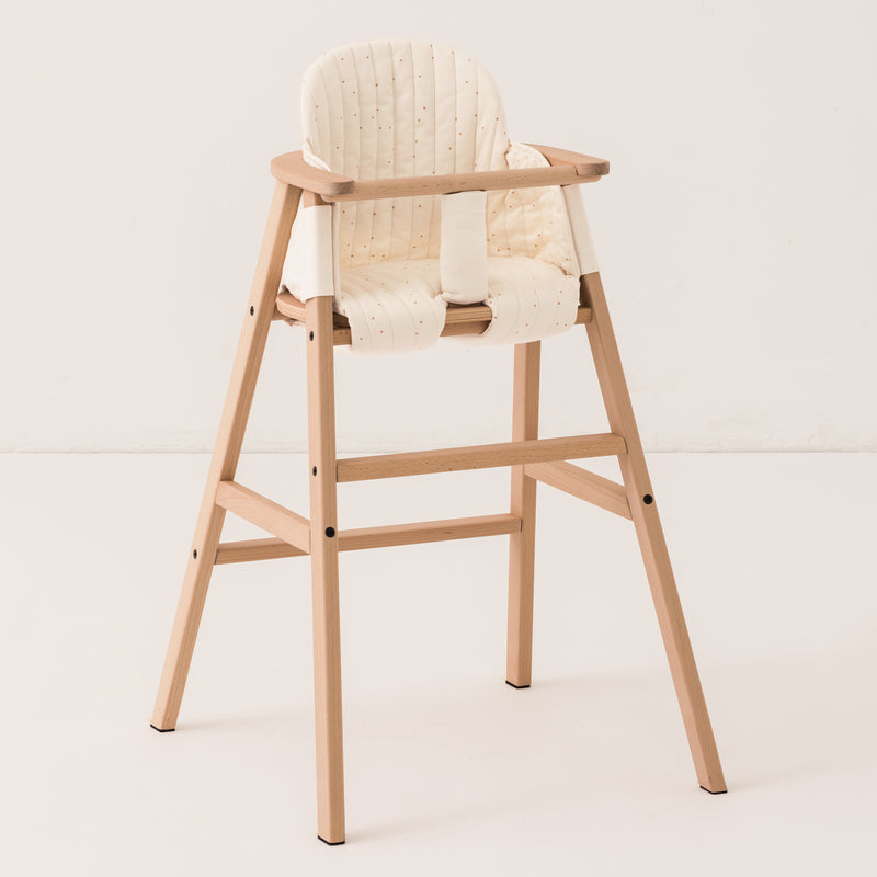 Mitwachsender Hochstuhl mit Tablett und Kissen "Growing Green / natural honey sweet dots"