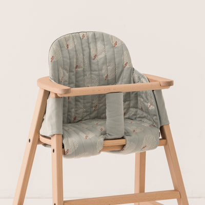 Mitwachsender Hochstuhl mit Tablett und Kissen "Growing Green / white gatsby antique green"