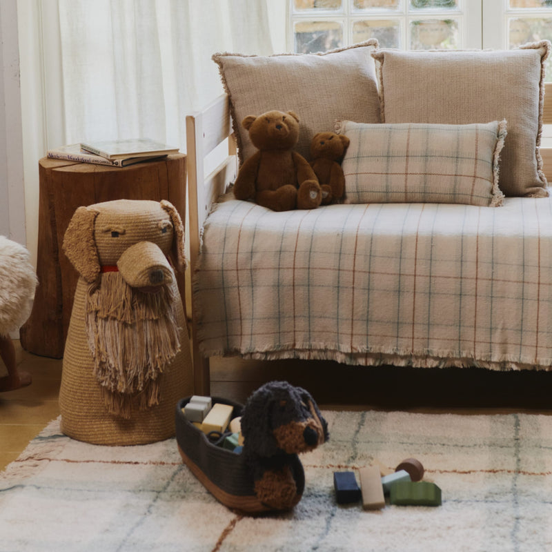 Waschbarer Baumwollteppich "Tartan Blue Sage" 140x190cm