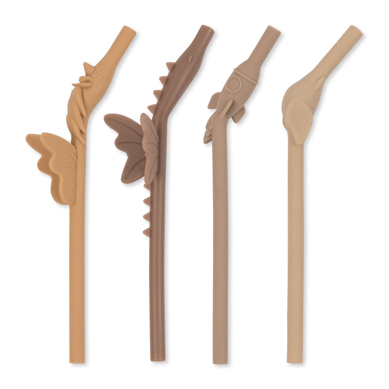 Silikon-Strohhalme für Kinder “Hortensia Mix” 4er Pack