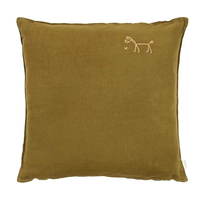 Dekokissen "L1N0 En Lin Français Lavé - moss green"