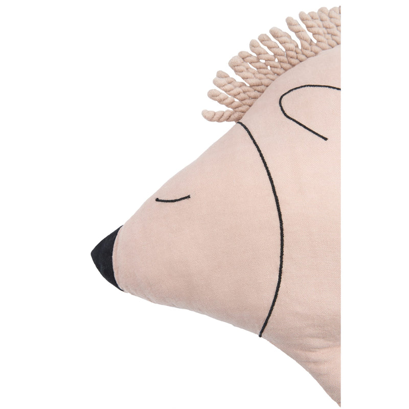 Dekokissen "L1N0 En Lin Français Lavé - Enzo The Hedgehog mauve pink"
