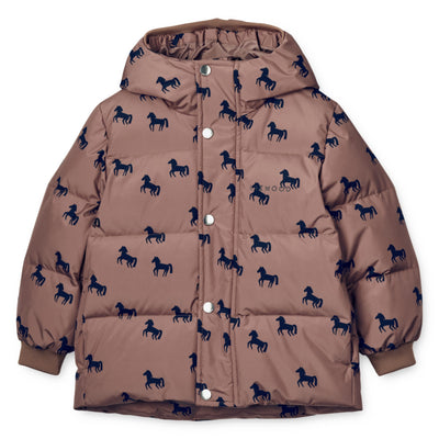 Puffer-Kinderjacke "Palle Horses / Dark Rosetta"