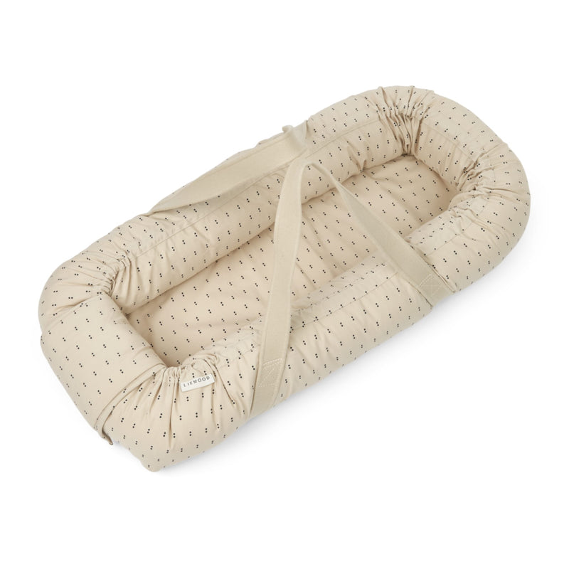 Tragbares Babynest “Gro Double dot / Sllver lining”