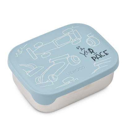 Lunchbox "Arthur Race cars / Beach blue"