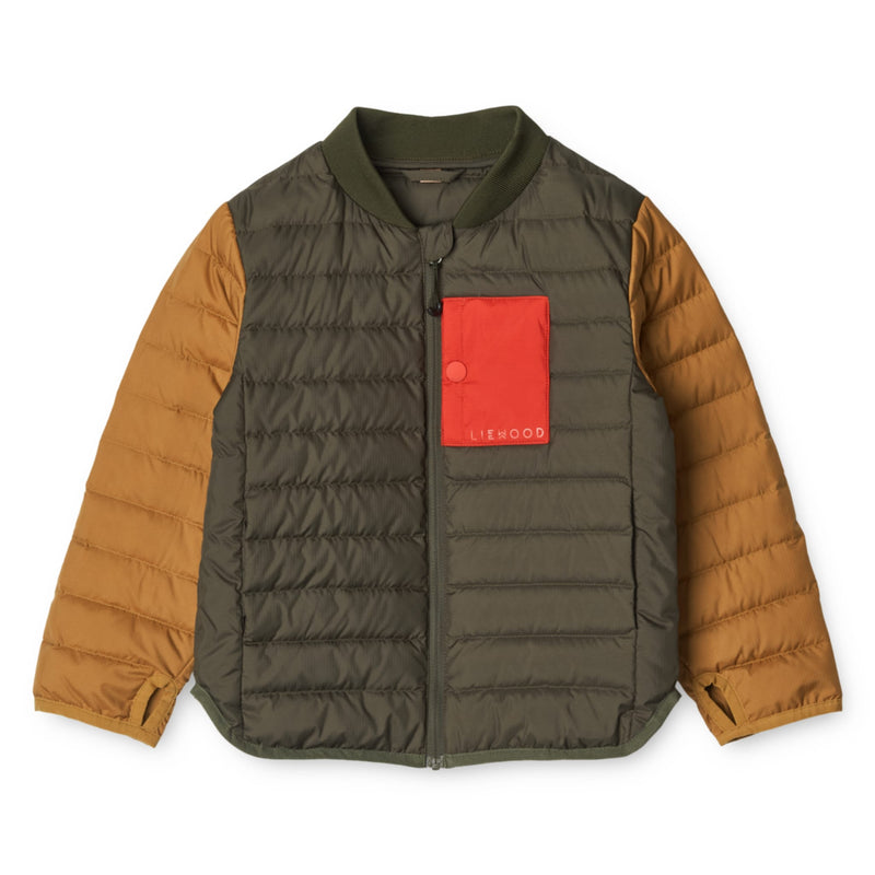 Leichte Puffer-Kinderjacke "Lauge Army brown mix"