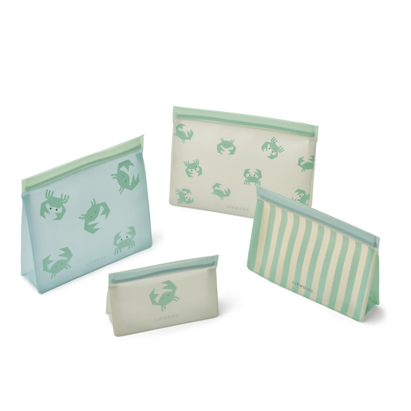 Mehrweg-Aufbewahrungsbeutel "Keith Crab / Sandy" 4er Pack