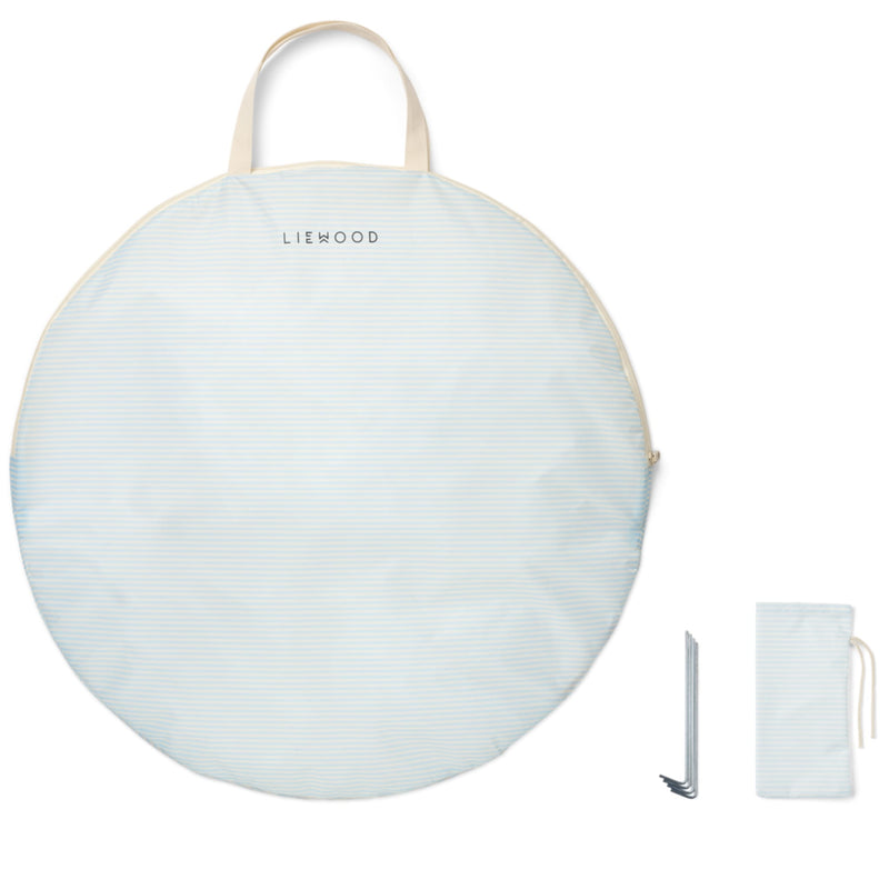 Pop-up Strandzelt "Cassie Pure sky / Creme de la creme stripe"