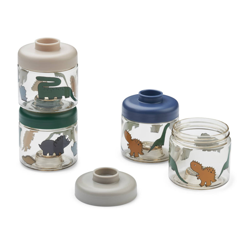 Baby-Nahrungsboxen "Dominique Dinosaurs / Mist" 4er Pack
