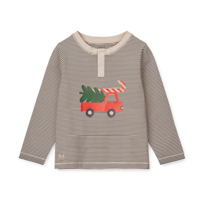 Kinder-Schlafanzug "Wilhelm Holiday vehicle / Stripe navy"