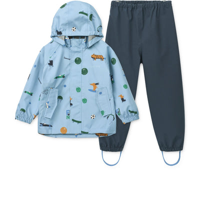 Kinder-Regenbekleidungsset "Pedia Fun / Beach blue"