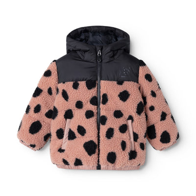 Weiche Fleecejacke mit Kapuze "Niko Mega leo spot / Pale tuscany"