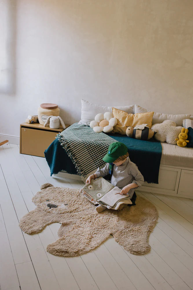 Waschbarer Baumwollteppich "Bear" 120 x 122cm