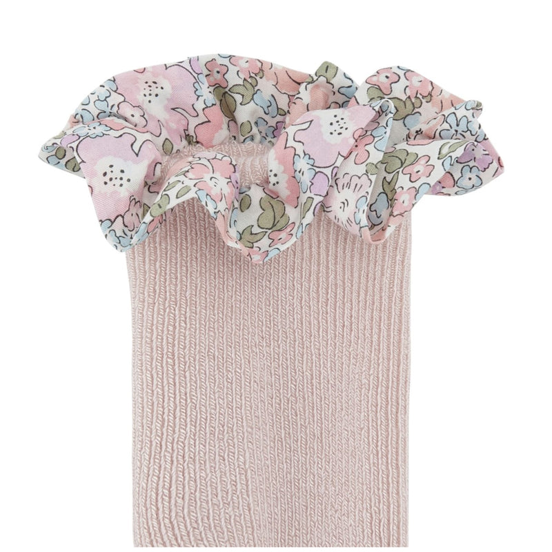 Rutschfeste Bambussocken “Soft Pink x Liberty“